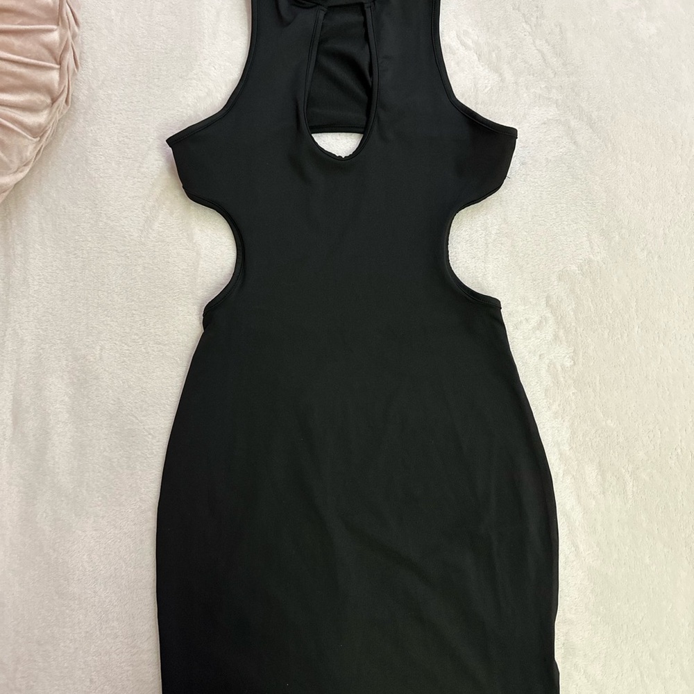 Elegant Black Cut-Out Dress